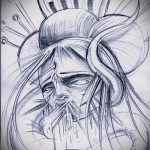 vázlat egy gésa tetoválásról, 254. szám - a minta egyedi változata, amely sikeresen használható a gésa tetováláshoz a hátoldalon