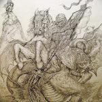 رسم تخطيطي للوشم جورج المنتصر بتاريخ 12/28/2017 برقم 017 - القديس. جورج -