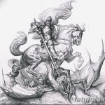 رسم تخطيطي للوشم جورج المنتصر بتاريخ 12/28/2017 برقم 020 - القديس. جورج -