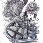 رسم تخطيطي للوشم جورج المنتصر بتاريخ 12/28/2017 برقم 021 - القديس. جورج -