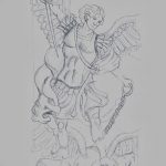 رسم تخطيطي للوشم جورج المنتصر بتاريخ 28/12/2017 برقم 023 - القديس. جورج -