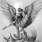 رسم تخطيطي للوشم جورج المنتصر بتاريخ 12/28/2017 برقم 025 - القديس. جورج -