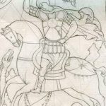 رسم تخطيطي للوشم جورج المنتصر بتاريخ 12/28/2017 برقم 028 - القديس. جورج -