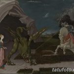 رسم تخطيطي للوشم جورج المنتصر بتاريخ 12/28/2017 برقم 036 - القديس. جورج -