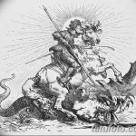 رسم تخطيطي للوشم جورج المنتصر بتاريخ 12/28/2017 برقم 037 - القديس. جورج -