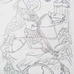 رسم تخطيطي للوشم جورج المنتصر بتاريخ 12/28/2017 برقم 039 - القديس. جورج -