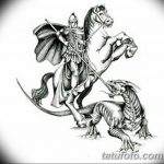 رسم تخطيطي للوشم جورج المنتصر بتاريخ 12/28/2017 برقم 040 - القديس. جورج -