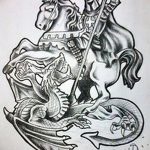 رسم تخطيطي للوشم جورج المنتصر بتاريخ 12/28/2017 برقم 043 - القديس. جورج -