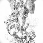 رسم تخطيطي للوشم جورج المنتصر بتاريخ 12/28/2017 برقم 045 - القديس. جورج -