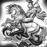 رسم تخطيطي للوشم جورج المنتصر بتاريخ 12/28/2017 برقم 047 - القديس. جورج -