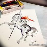 رسم تخطيطي للوشم جورج المنتصر بتاريخ 12/28/2017 برقم 048 - القديس. جورج -