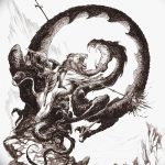 رسم تخطيطي للوشم جورج المنتصر بتاريخ 12/28/2017 برقم 051 - القديس. جورج -