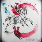 رسم تخطيطي للوشم جورج المنتصر بتاريخ 12/28/2017 برقم 058 - القديس. جورج -