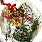 رسم تخطيطي للوشم جورج المنتصر بتاريخ 28.12.2017 برقم 060 - القديس. جورج -