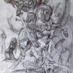 رسم تخطيطي للوشم جورج المنتصر بتاريخ 12/28/2017 برقم 070 - القديس. جورج -