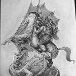 رسم تخطيطي للوشم جورج المنتصر بتاريخ 12/28/2017 برقم 086 - القديس. جورج -