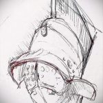 a 137 -es számú gladiátor tetoválás vázlata - a minta hűvös változata, amely sikeresen használható a gladiátor sisak tetoválásként történő feldolgozására és alkalmazására