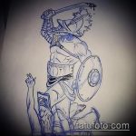 Gladiátor tetoválási vázlat # 710 - a minta méltó változata, amely könnyen használható átalakításra és tetoválásként való alkalmazásra a rómaiakkal és a gladiátorokkal