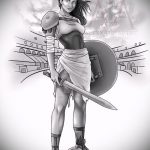 vázlat a gladiátor tetoválásról # 535 a minta méltó változata, amely sikeresen használható változtatásra és alkalmazásra gladiátor tetoválásként a hátlapon