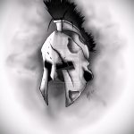 vázlat a gladiátor tetoválásról # 856 - a minta egyedi változata, amely könnyen használható a feldolgozáshoz és a tetoválás gladiátor sisakjához