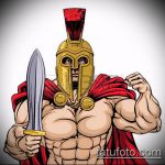 A Gladiátor tetoválás vázlata # 622 a minta klassz változata, amely sikeresen használható a gladiátor sisak átalakítására és tetoválásként történő alkalmazására