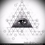 szemhéj tetoválás vázlata a háromszögben №76 - a minta egyedi változata, amely sikeresen használható felülvizsgálatra és alkalmazásra, mint tetoválás a szemre a láb háromszögében
