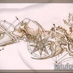 vázlat egy szem tetoválásáról egy háromszögben, 656. szám - a minta egyedi változata, amely könnyen felhasználható az alkaron lévő háromszög szemének tetoválásaként történő átalakítására és alkalmazására