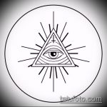 vázlat egy szem tetoválásáról egy háromszögben # 311 - a rajz hűvös változata, amely könnyen használható a háromszög és a virág szemének tetoválásaként történő módosítására és alkalmazására