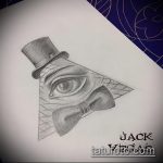 szemhéj tetoválás vázlata a 600 -as háromszögben - egy rajz érdekes változata, amely jól használható a tenyerén lévő háromszög szemének tetoválásaként történő módosítására és alkalmazására