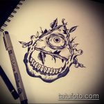 vázlat egy szem tetoválásról egy háromszögben # 281 - a minta érdekes változata, amely könnyen használható változtatásra és tetoválásként a szem hátsó háromszögében történő alkalmazására