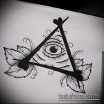 a szem tetoválásának vázlata egy háromszögben # 441 a rajz méltó változata, amely könnyen használható módosítására és szem tetoválásaként történő alkalmazására a lábon lévő háromszögben