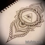 vázlat egy szemtetoválásról egy háromszögben # 963 - a minta érdekes változata, amely könnyen használható változtatásra és tetoválásként a szem hátsó háromszögében történő alkalmazására