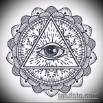 szem tetoválás vázlata egy háromszögben # 825 - a kép exkluzív változata, amely jól használható a rózsákkal ellátott háromszög szem tetoválásának véglegesítésére és alkalmazására