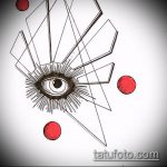 vázlat egy szem tetoválásáról egy háromszögben # 196 - a minta egyedülálló változata, amely könnyen felhasználható az öklön lévő háromszög szemének tetoválásaként történő átalakítására és alkalmazására