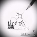 A hegyi tetoválás vázlata # 800 a minta érdekes változata, amely sikeresen használható a hegyi tetoválás geometriájának véglegesítésére és alkalmazására