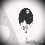 A hegyi tetoválás vázlata # 809 a minta hűvös változata, amely könnyen használható módosítására és alkalmazására hegyi és tengeri tetoválásként