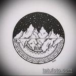 A hegyi tetoválás vázlata # 959 a minta érdekes változata, amely jól használható a kis hegyek átalakítására és alkalmazására tetoválásként