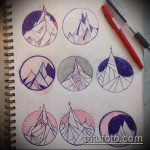 A hegyi tetoválás vázlata # 865 a kép méltó változata, amely könnyen használható erdei és hegyi tetoválás átalakítására és alkalmazására