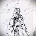 284 -es hegyi tetoválási vázlat - a kép exkluzív változata, amely sikeresen használható átalakítására és alkalmazására hegyi és farkas tetoválásként