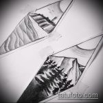 hegyi tetoválás vázlata # 945 - a kép exkluzív változata, amely sikeresen használható a hegyi folyó tetoválásának véglegesítésére és alkalmazására