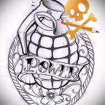 vázlat egy gránátalma tetoválásról # 839 - a minta exkluzív változata, amely jól használható a gránátalma szívének tetoválásként történő feldolgozására és alkalmazására