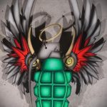 vázlat a 446 -os számú gránátalma tetoválásról - a rajz méltó változata, amely könnyen használható a gránátalma tetoválásaként a rózsában való megváltoztatáshoz és alkalmazáshoz