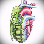 vázlat a 10 -es számú gránátalma -tetoválásról - a minta érdekes változata, amelyet sikeresen lehet használni a gránátalma tetoválásához a rózsában