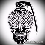 vázlat egy gránátalma tetoválásról, 973. szám - a rajz hűvös változata, amely sikeresen használható egy galamb finomítására és gránátos tetoválására