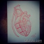 a 108 -as számú gránátalma tetoválás vázlata - a rajz hűvös változata, amelyet sikeresen lehet használni a gránát tetoválásaként történő feldolgozásához és alkalmazásához