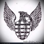 vázlat egy gránátalma tetoválásról # 801 - a minta egyedi változata, amely sikeresen használható egy galamb feldolgozásához és rajzolásához gránát tetoválásként