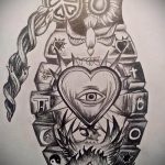 vázlat egy gránátalma tetoválásról, 967 sz.