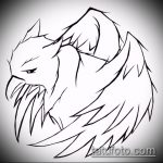 vázlat egy tetováló griffről № 733 - a rajz exkluzív változata, amely sikeresen használható változtatásra és tetoválás griffként abházia alkalmazására