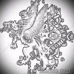 vázlat a 997 -es számú tetováló griffről - a kép méltó változata, amely jól használható a finomításhoz és a tetoválás griffként való alkalmazásához lányoknak