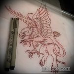 vázlat egy griff tetoválásról # 369 - a minta exkluzív változata, amely jól használható a finomításhoz és az alkaron lévő griff tetoválásaként történő alkalmazásához